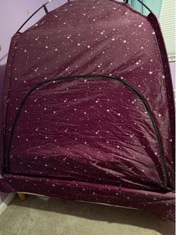 Purple full sized bed tent or floor tent