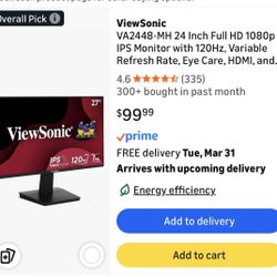 ViewSonic 24 Inch Monitor 