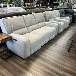 Power Recliner/headrest Sofa And Loveseat Set 