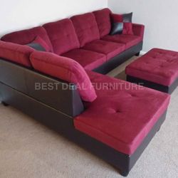New Sectional + Storage Ottoman  — Left or Right Chaise — Delivery Available 