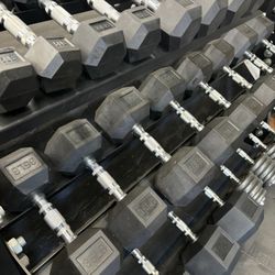 Hex Rubber Dumbbells