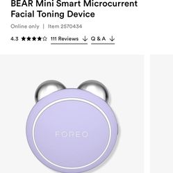 Bear, mini, smart, microcurrent facial toning device