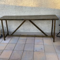 71” Farmhouse Rustic Wood Sofa Console Accent Table 