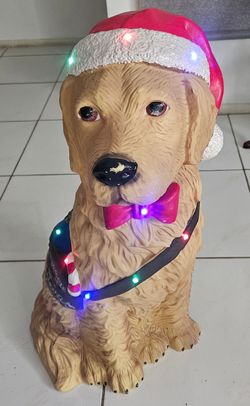 Golden Retriever, Christmas Light Up Decor 33"H 17"W