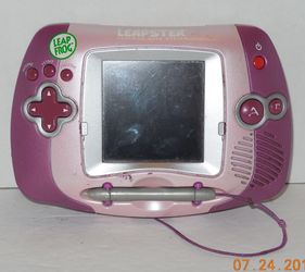 Leap frog leapster pink purple educational handheld portable game system