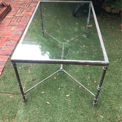 Heavy 3/8” Glass Dining Table 5’ Wide 3’dept  29” Tall