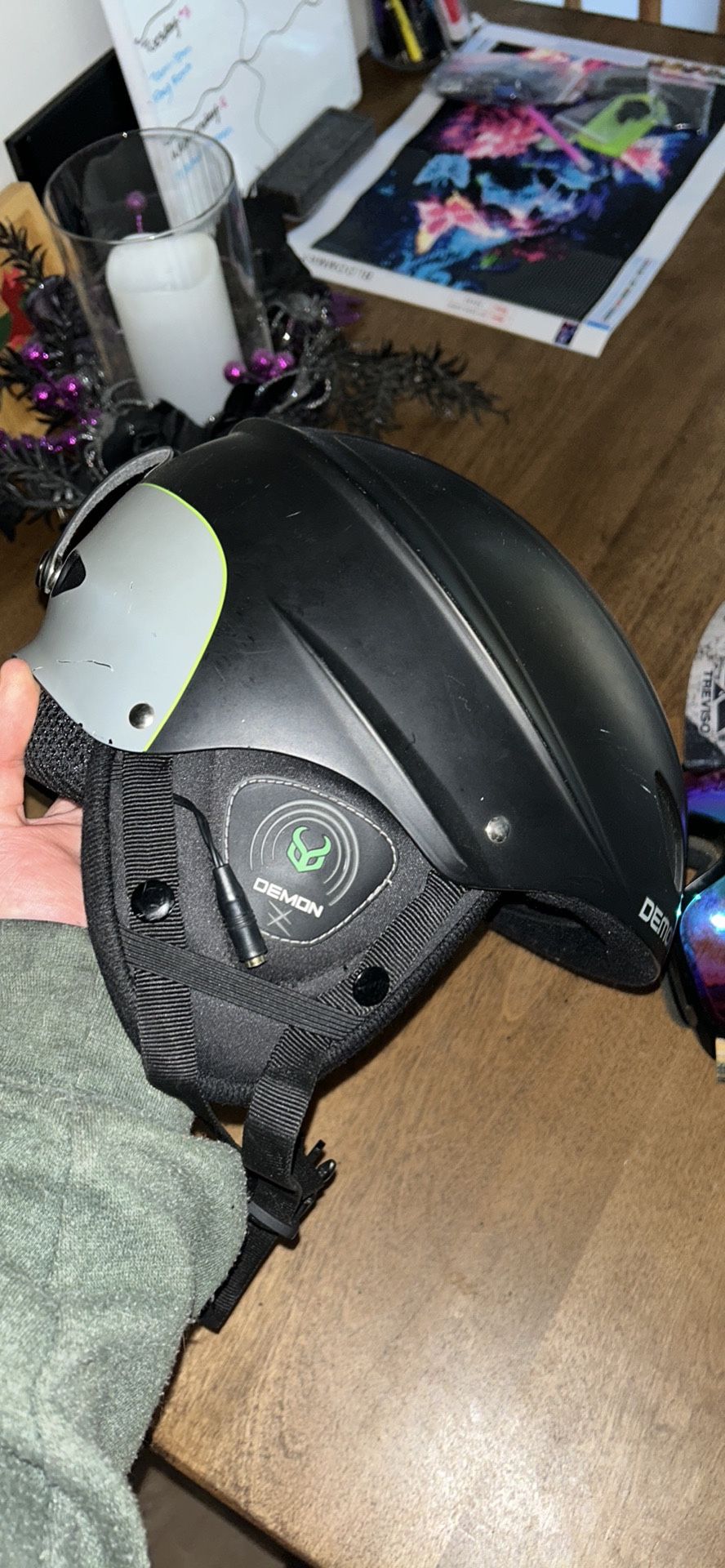 Demon Snowboarding Helmet W/ Built In Headphones