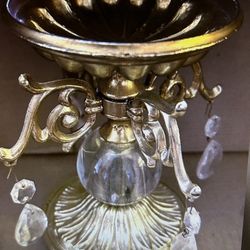 Pretty Candle Holder With Brass/Glass