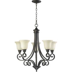 5-Light Oiled Bronze / Amber Scavo Glass Chandelier
