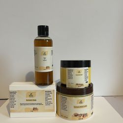 Turmeric Sets:oil,soap,face Cream,and Body Lotion.Size;body Lotion 8oz,oil 4 oz,face Cream 4 oz Soap 4oz .