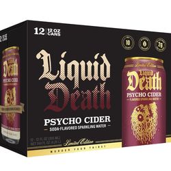 Liquid Death “Psycho Cider” Sparkling Water (12 Pack) Limited Edition Flavor