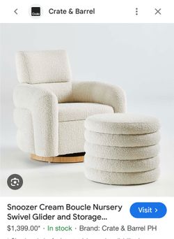 CRATE & BARREL Swivel Chair And Ottoman