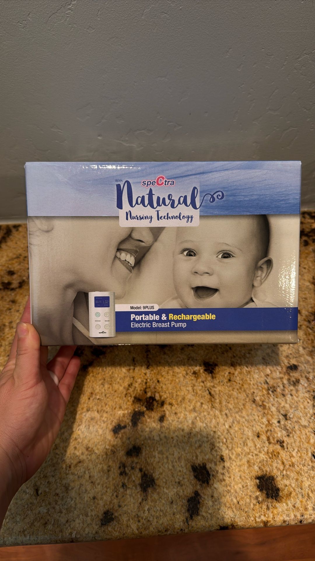 New In Box Spectra Portable & Rechargeable Electric Breast Pump Model 9Plus