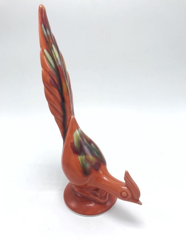 Deforest of California Pottery- Ceramic Mid-century Retro Roadrunner- Orange