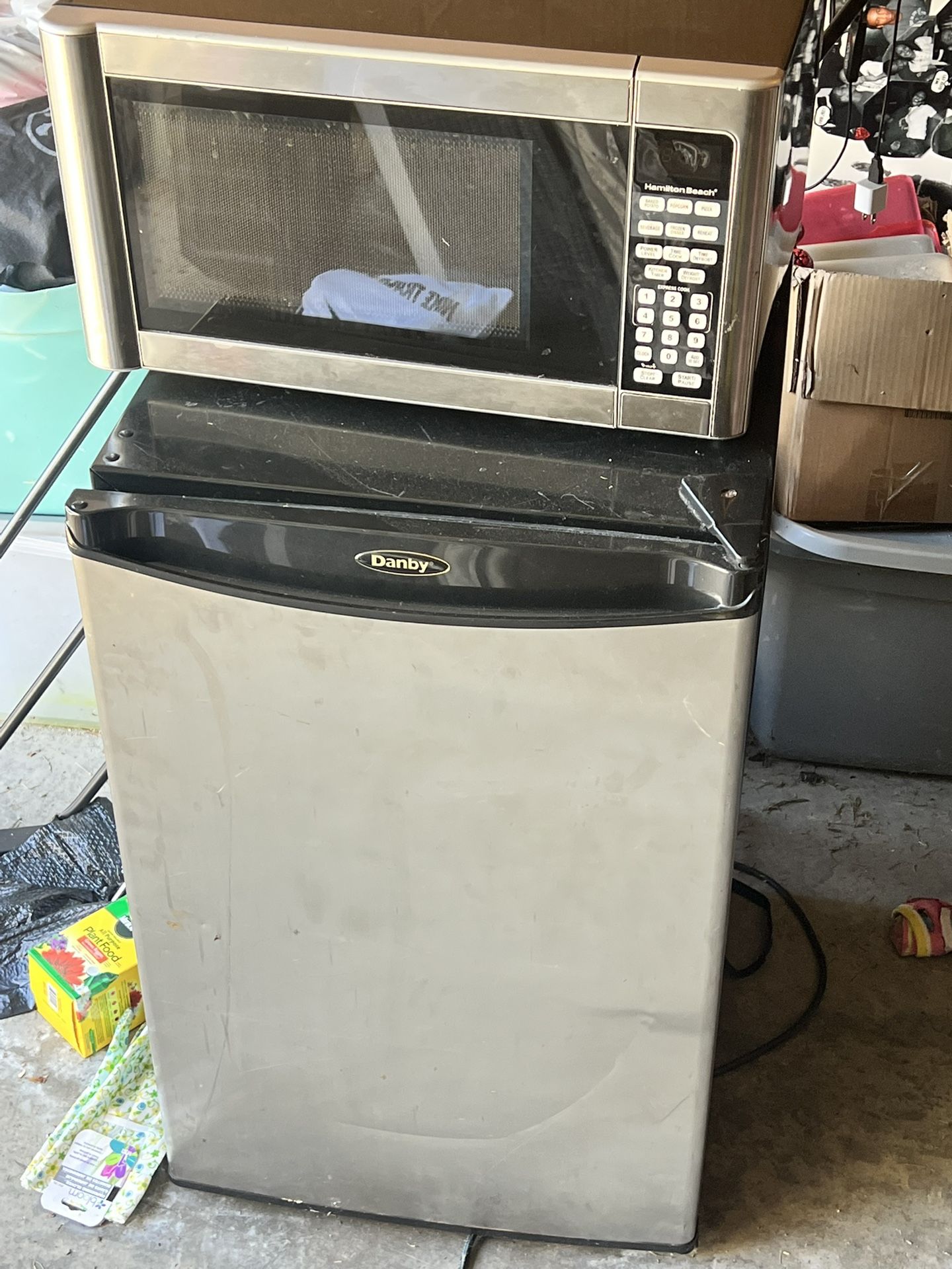 Mini Fridge And Microwave