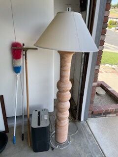 Tall Floor Lamp with Beige Shade