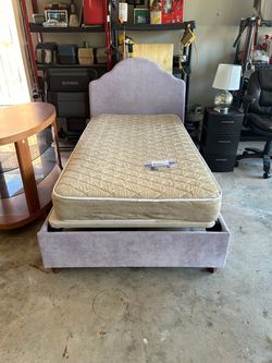 Twin Upholstered Bed Frame with Mattress