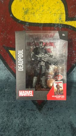 McFarlane Toys Marvel Deadpool Acrylic Model Platinum Edition with Comic Book 12 inch