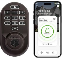 Kwikset Halo Wi-Fi Smart Lock, Keypad Keyless Entry Door Deadbolt
Venetian Bronze, Geofence Auto-Unlock, Grade AAA Certified, No Hub Required, App Con