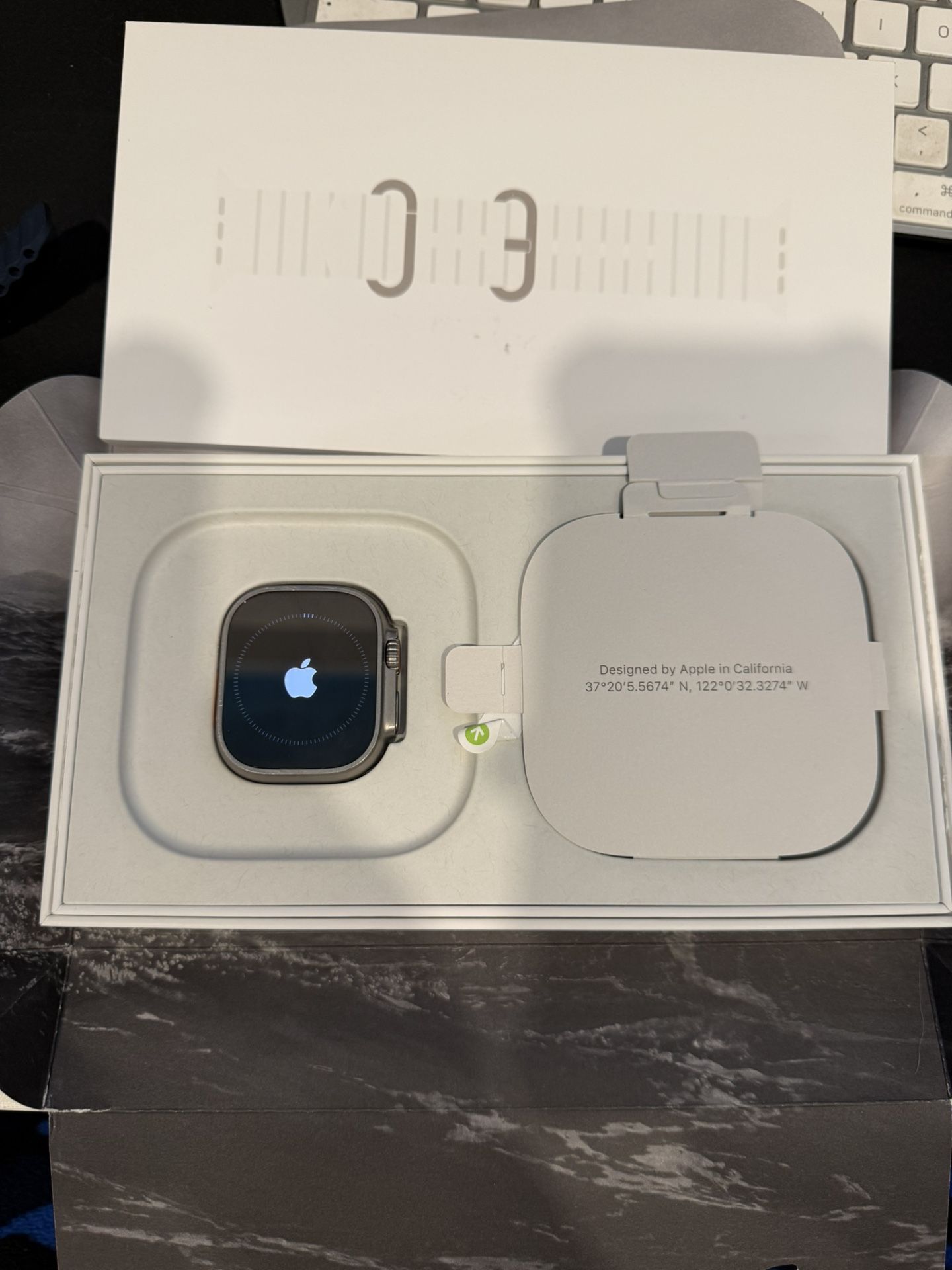 Apple Watch Ultra [GPS + Cellular 49mm] Titanium Case with Blue Band, One Size