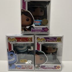 Funko Pop Jasmine 326, 1013, And Genie 476