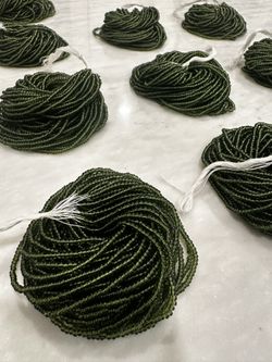 Forest Green Seed Beads (10 Hanks)