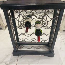 🍷✨ Elegant Iron & Wood Wine Rack – Holds 20 Bottles ✨🍷