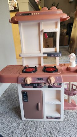 BeibeGood Modern Play Kitchen – Lights, Sounds, Water & Steam – 42 Accessories