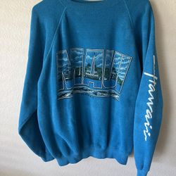 Vintage Maui Hawaii Orcas Long Sleeve Blue Sweatshirt Adult Size XL