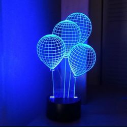 USB-Powered 3D Changing Color Balloon Lamp Night Light