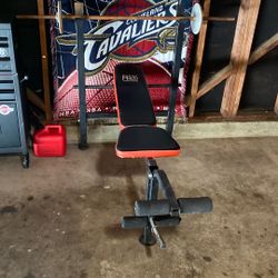 45$ weight, bench, and weight bar