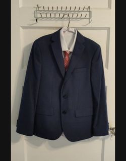 Boy's Dark Blue Ralph Lauren Suit With White Shirt And Tie