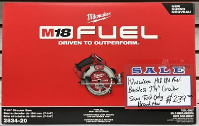 Milwaukee M18 18V Fuel Brushless 7 1/4” Circular Saw Tool Only Brand New 