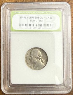 1952 Jefferson Nickel Certified By International Numismatic Bureau 
