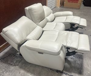 Cream Power Reclining Sofa