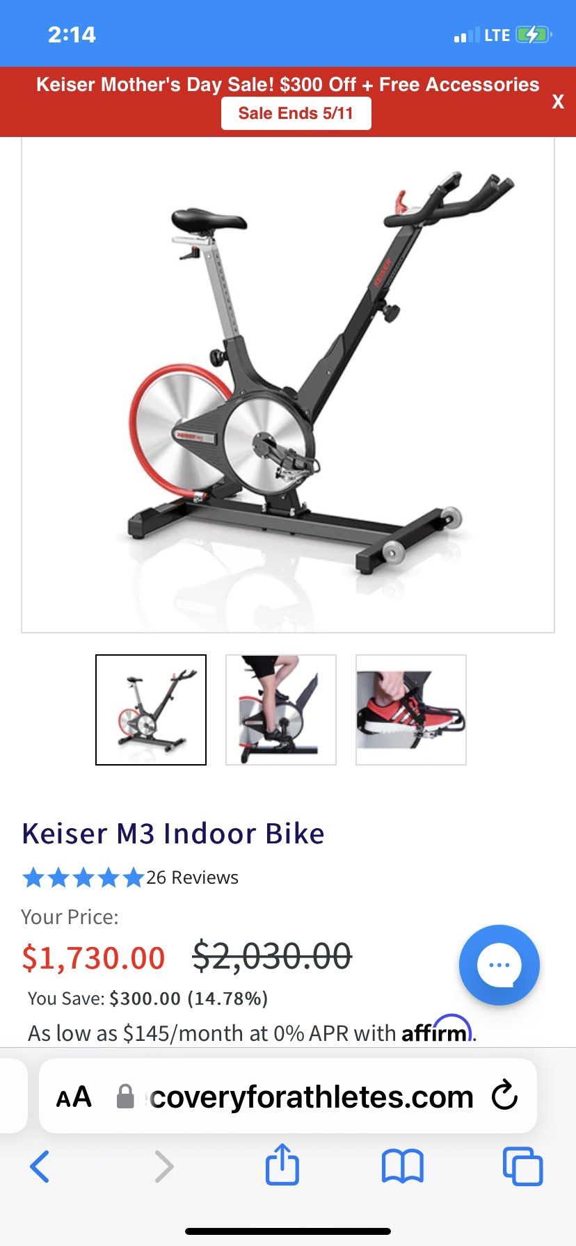 KEISER Stationary Cycling Bike 