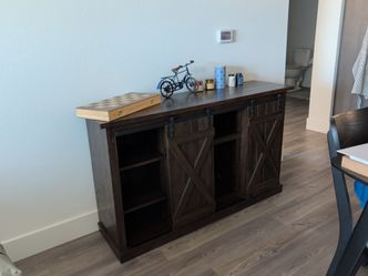Farmhouse Barn Door TV Console Cabinet
