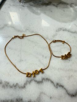 Dior Logo Bracelet and Necklace