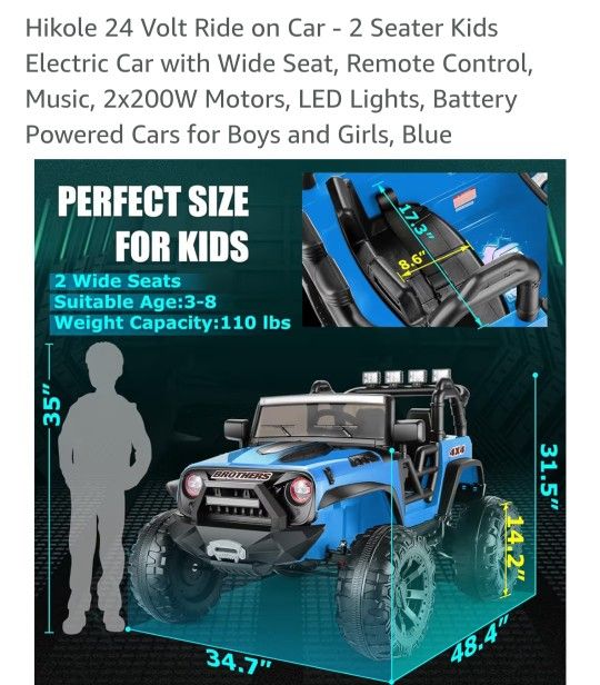 Hikole Kids Electric ride on jeep.