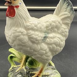 NAPCOWARE White Ceramic Chicken Hen Figurine