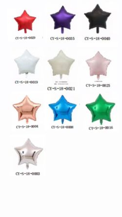 18” Foil Heart & Star Balloons | Mylar Party Balloons | Wedding Birthday Valentine Decor | 11 Colors | Sets of 5