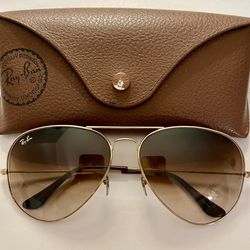 RayBan 3025 Aviator Large Gold/Brown Gradient Lens