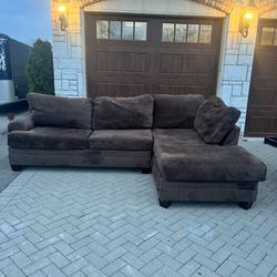 brown sectional teddy bear sectional - delivery available 