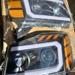 04-15 Nissan Titan 05-07 Armada LED DRL Projector Headlights Luces Calaveras Micas Faros Focos Faroles Headlamps 