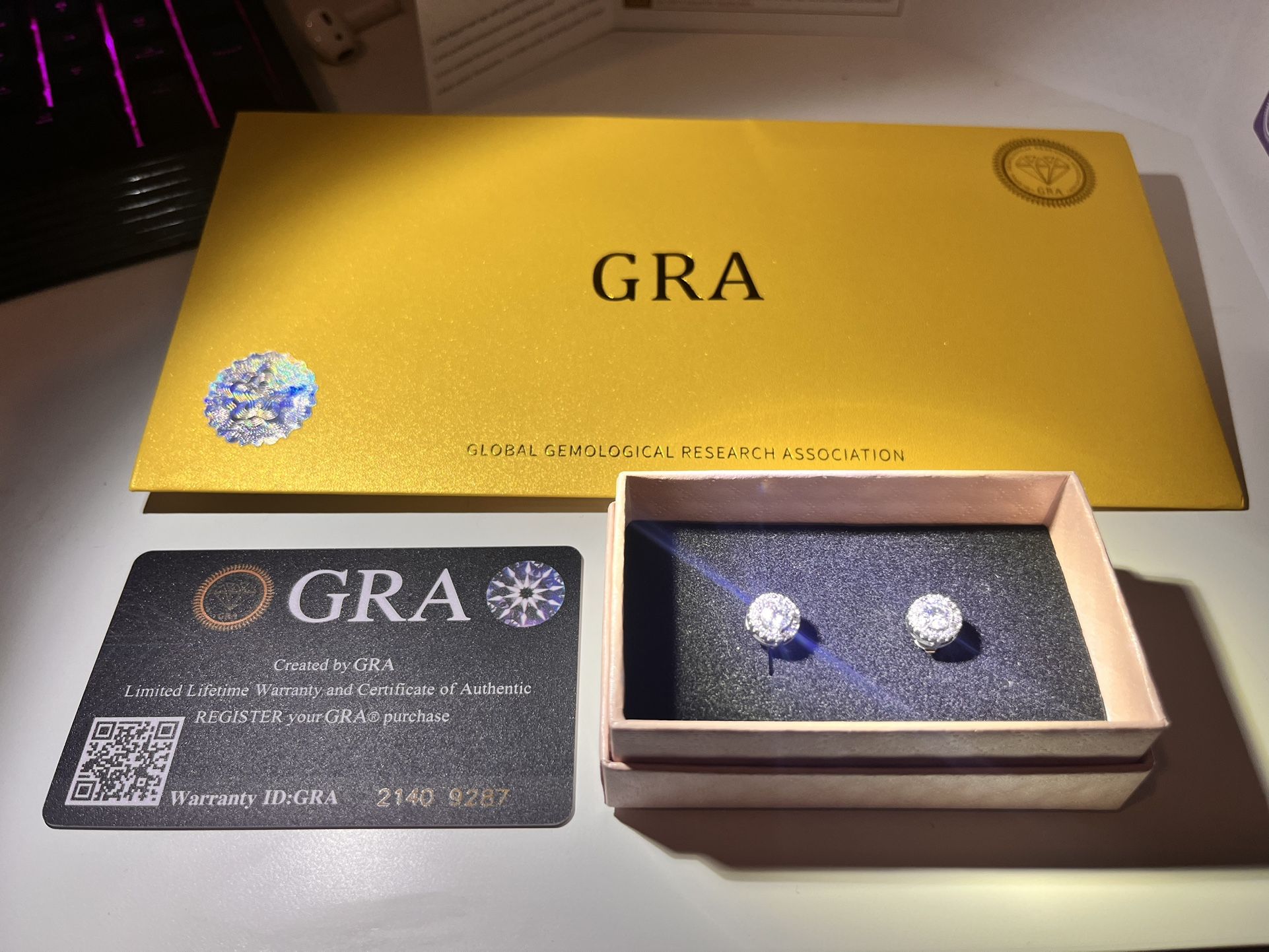 VVS Moissanite Halo Earrings !!NEW!!