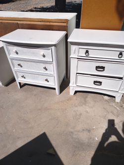 White 3-Drawer Nightstands40 each
