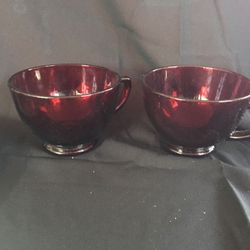 16 Vintage Burgundy Glass Cups