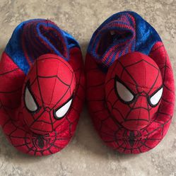 Marvel Spider-Man Plush Sock-Top Slippers Avengers Marvel Child Size 9/10