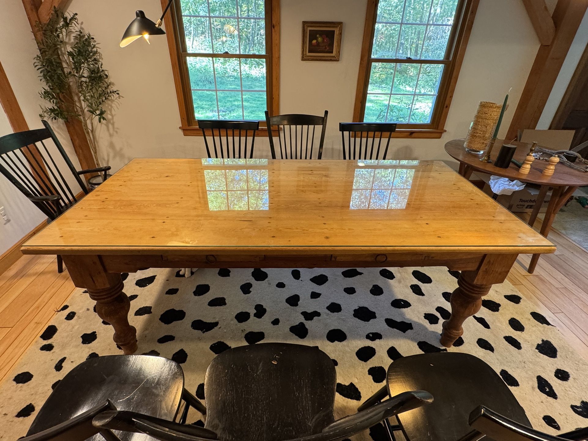 Large 7ft Wood Dinning Table