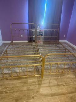 2 available Twin gold bed frame